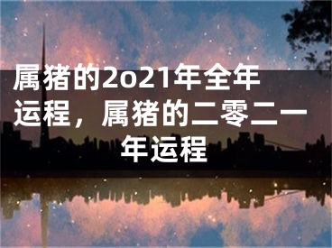 属猪的2o21年全年运程，属猪的二零二一年运程