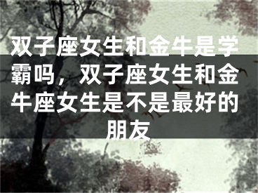 双子座女生和金牛是学霸吗,双子座女生和金牛座女生是不是最好的朋友