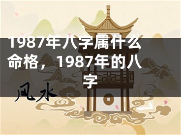 1987年八字属什么命格,1987年的八字
