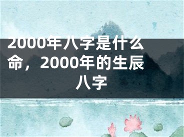 2000年八字是什么命,2000年的生辰八字