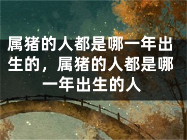 属猪的人都是哪一年出生的,属猪的人都是哪一年出生的人