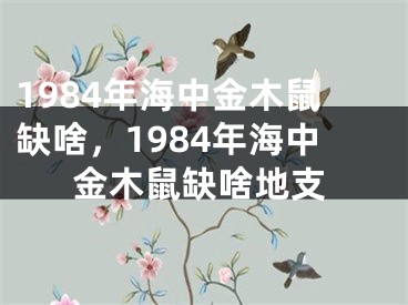 1984年海中金木鼠缺啥,1984年海中金木鼠缺啥地支