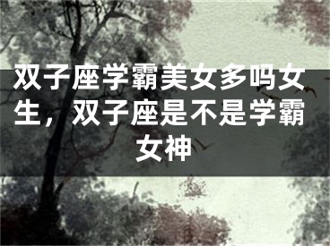双子座学霸美女多吗女生，双子座是不是学霸女神