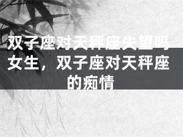 双子座对天秤座失望吗女生，双子座对天秤座的痴情