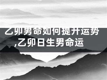 乙卯男命如何提升运势,乙卯日生男命运