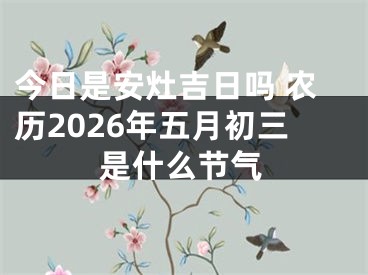 今日是安灶吉日吗 农历2026年五月初三是什么节气