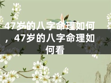 47岁的八字命理如何,47岁的八字命理如何看