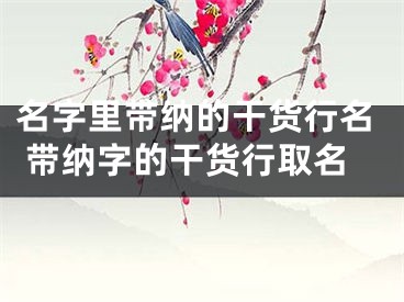名字里带纳的干货行名 带纳字的干货行取名