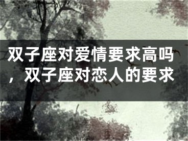 双子座对爱情要求高吗，双子座对恋人的要求