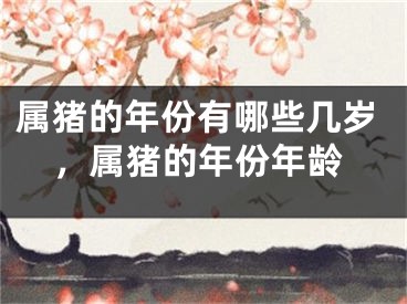 属猪的年份有哪些几岁,属猪的年份年龄