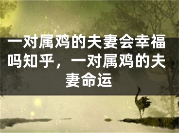 一对属鸡的夫妻会幸福吗知乎,一对属鸡的夫妻命运