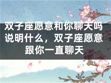 双子座愿意和你聊天吗说明什么，双子座愿意跟你一直聊天