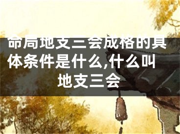 命局地支三会成格的具体条件是什么,什么叫地支三会