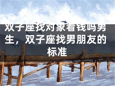 双子座找对象看钱吗男生，双子座找男朋友的标准