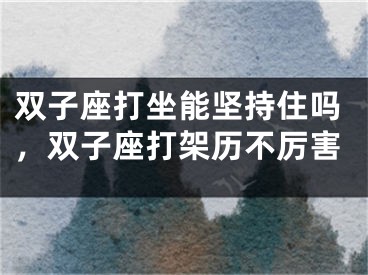 双子座打坐能坚持住吗，双子座打架历不厉害