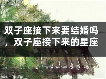 双子座接下来要结婚吗，双子座接下来的星座