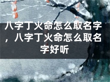 八字丁火命怎么取名字,八字丁火命怎么取名字好听