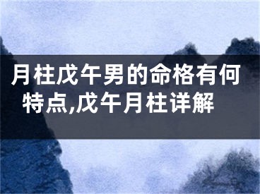 月柱戊午男的命格有何特点,戊午月柱详解