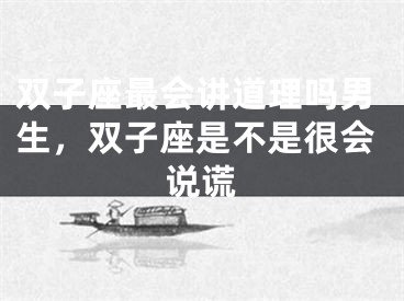 双子座最会讲道理吗男生，双子座是不是很会说谎