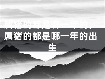 属猪的都是哪一年的,属猪的都是哪一年的出生