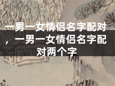 一男一女情侣名字配对，一男一女情侣名字配对两个字
