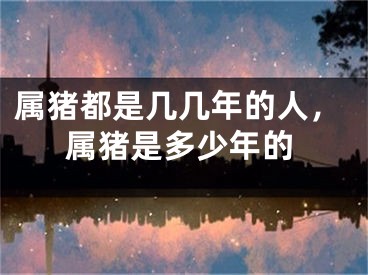 属猪都是几几年的人,属猪是多少年的