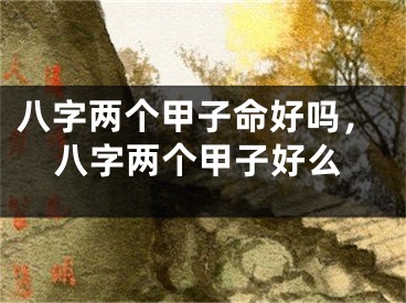 八字两个甲子命好吗，八字两个甲子好么