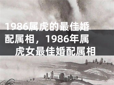 1986属虎的最佳婚配属相，1986年属虎女最佳婚配属相