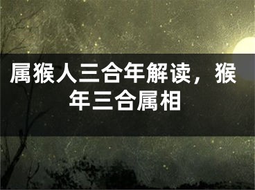 属猴人三合年解读，猴年三合属相