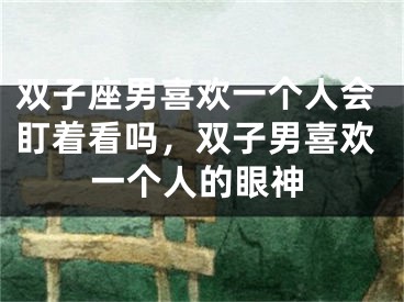 双子座男喜欢一个人会盯着看吗，双子男喜欢一个人的眼神