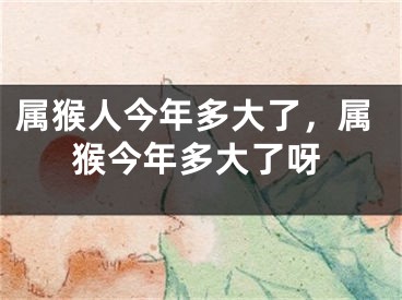 属猴人今年多大了，属猴今年多大了呀