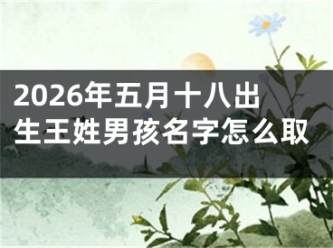 2026年五月十八出生王姓男孩名字怎么取