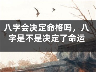 八字会决定命格吗,八字是不是决定了命运