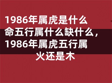 1986年属虎是什么命五行属什么缺什么，1986年属虎五行属火还是木