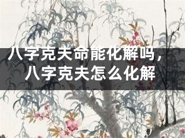 八字克夫命能化解吗,八字克夫怎么化解