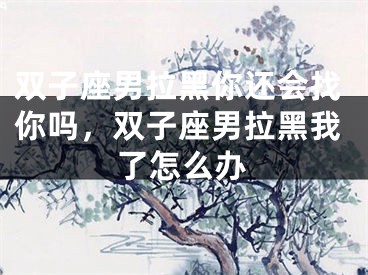 双子座男拉黑你还会找你吗,双子座男拉黑我了怎么办