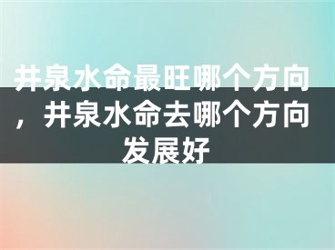 井泉水命最旺哪个方向，井泉水命去哪个方向发展好