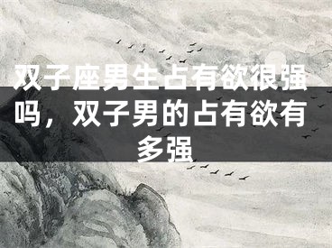双子座男生占有欲很强吗，双子男的占有欲有多强