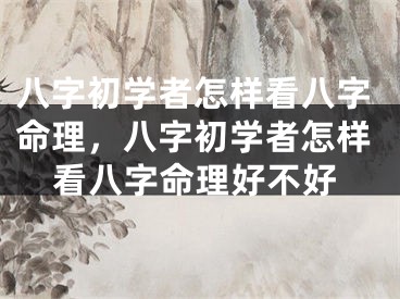 八字初学者怎样看八字命理，八字初学者怎样看八字命理好不好