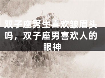 双子座男生喜欢皱眉头吗，双子座男喜欢人的眼神