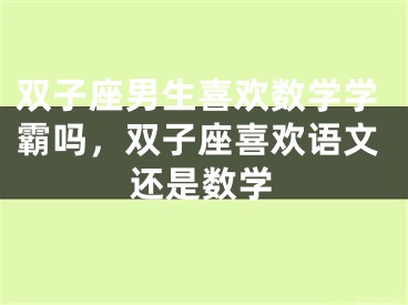 双子座男生喜欢数学学霸吗，双子座喜欢语文还是数学