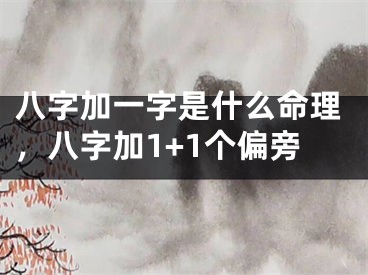 八字加一字是什么命理，八字加1+1个偏旁