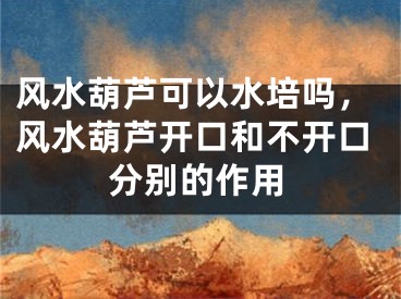风水葫芦可以水培吗，风水葫芦开口和不开口分别的作用