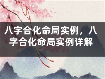 八字合化命局实例，八字合化命局实例详解