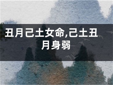 丑月己土女命,己土丑月身弱