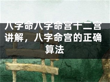 八字命八字命宫十二宫讲解，八字命宫的正确算法
