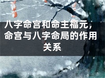 八字命宫和命主福元，命宫与八字命局的作用关系