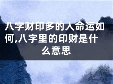 八字财印多的人命运如何,八字里的印财是什么意思