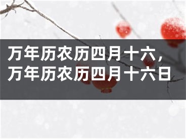 万年历农历四月十六，万年历农历四月十六日
