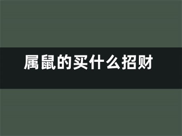 属鼠的买什么招财